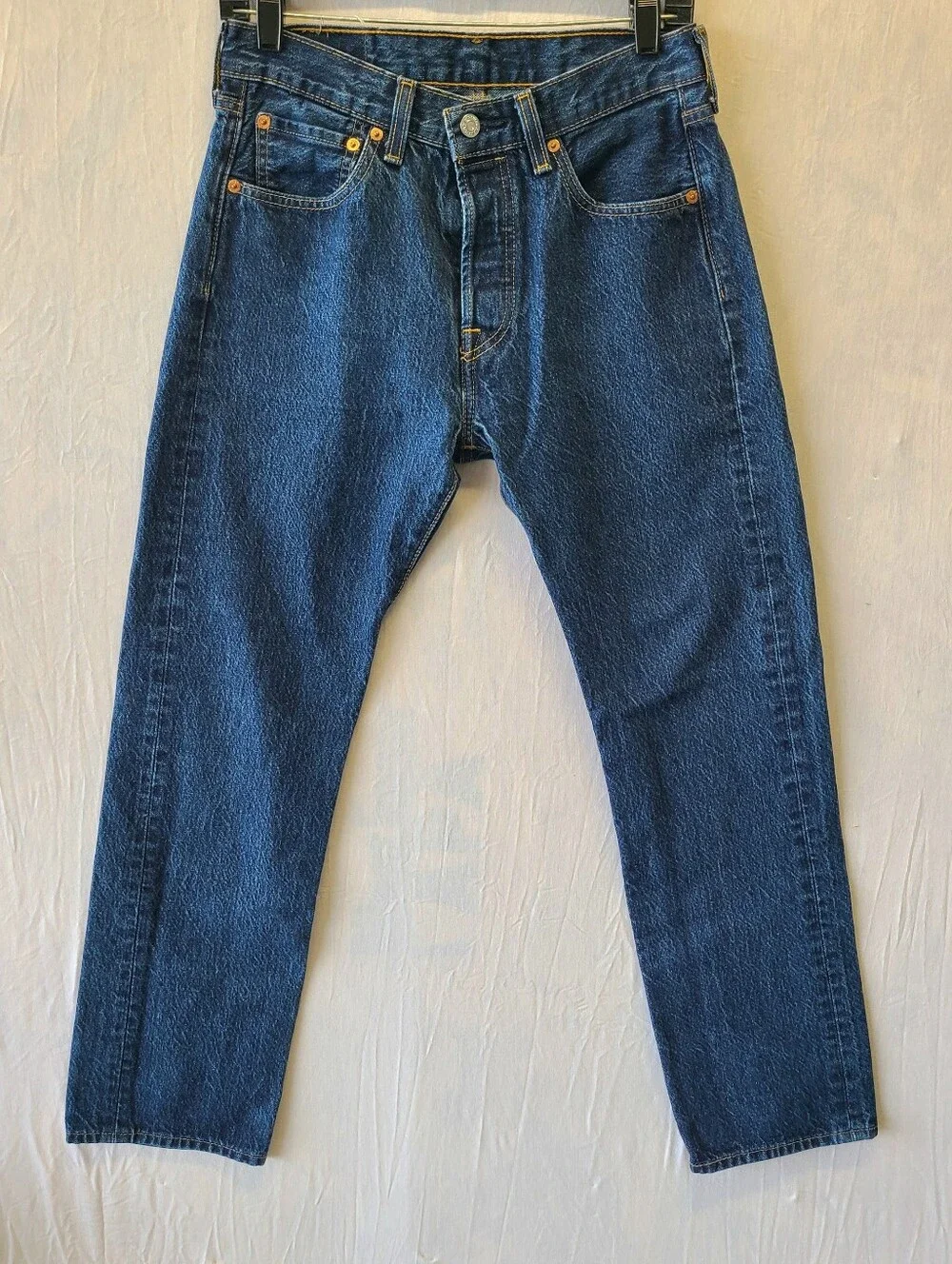 Levi's 501 Jeans Mens 29x28Blue Denim Dark Wash Regular Fit Cozy Straight Leg